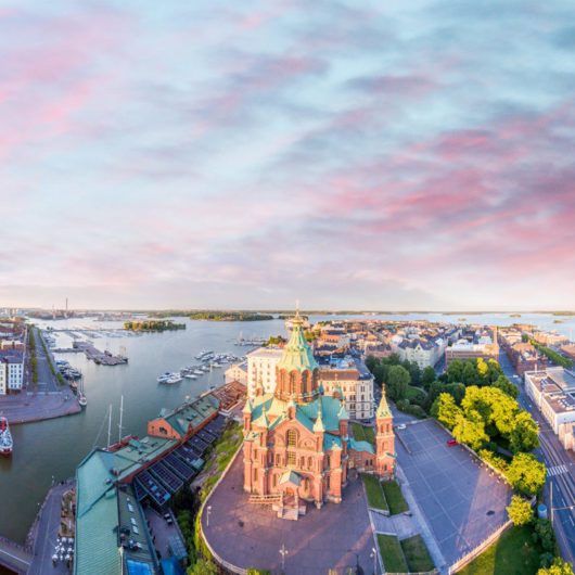 Flygbild över Helsingfors, Finland