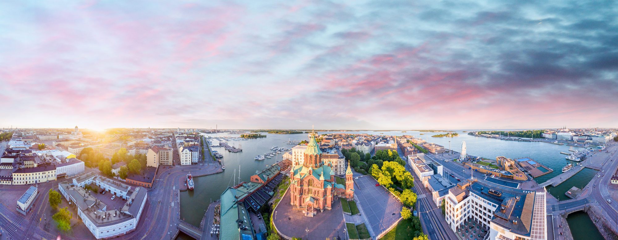 Flygbild över Helsingfors, Finland